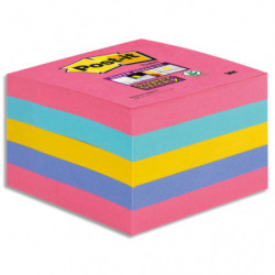 POST-IT Cube Super Sticky couleurs assorties - 440 feuilles - 76 mm x 76 mm