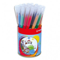 STABILO Trio A-Z feutre de coloriage pointe moyenne - Pot métal de 36 feutres - Coloris assortis