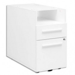 GAUTIER OFFICE Caisson bout de bureau Yes Blanc, 2 tiroirs - Dimensions : L42 x H71 x P80 cm