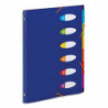 VIQUEL Trieur HAPPY FLUO PP 5/10e 6 touches, dos riveté et bloc perforé. Format A4. Coloris Bleu