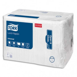 TORK Paquet de 500 Serviettes de table 1 pli Blanches - Format 33 x 33 cm