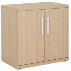 GAUTIER OFFICE Rangement bas Brabant Chêne Blanc, 2 portes, 1 étagère amovible - Dim : L80 x H78 x P45 cm