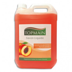TOPMAIN Bidon de 5 litres de Savon liquide doux à la glycérine parfum Pêche