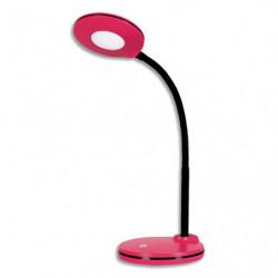 HANSA Lampe LED Splash Framboise,avec variateur. Dim. Tête D10,5 cm, bras flexible H32 cm, socle D13 cm