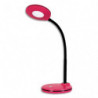 HANSA Lampe LED Splash Framboise,avec variateur. Dim. Tête D10,5 cm, bras flexible H32 cm, socle D13 cm