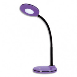 HANSA Lampe LED Splash Violet,avec variateur. Dim. Tête D10,5 cm, bras flexible H32 cm, socle D13 cm