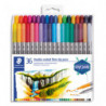 STAEDTLER Set 36 Feutres de coloriage double pointe fine 0,5 à 0,8mm et large 3mm, à base d'eau, assortis