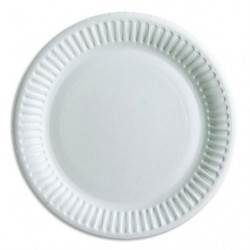 HUHTAMAKI Sachet de 100 Assiettes Blanches en carton, sans péliculage, Diamètre 15 cm