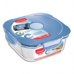 MAPED Boîte à déjeuner Picnik Concept Adulte base en verre borosilicate, couvercle à valve Bleu orage
