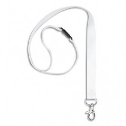 AVERY Boîte de 10 tours de cou avec mousqueton et clip de sécurité. Longueur 44 x largeur 1,5 cm. Blanc