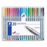 STAEDTLER Etui de 20 fineliners triplus 334 pointe fine 0.3 mm. Coloris assortis
