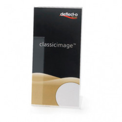 DEFLECTO Porte-affiche droit en polystyrène 1,6 mm transparent. Pour documents 1/3 A4 portrait