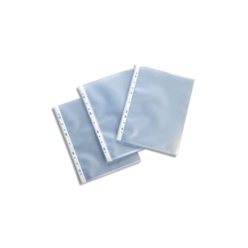 ESSELTE Boîte de 100 pochettes perforées A4 polypropylène lisse 11/100e incolore