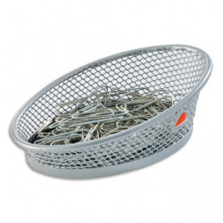 ALBA Pot à trombones en métal Mesh - coloris Gris métal