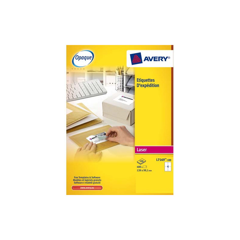 AVERY Boîte de 200 étiquettes Laser Blanc 199.6X143.5mm L7168-100