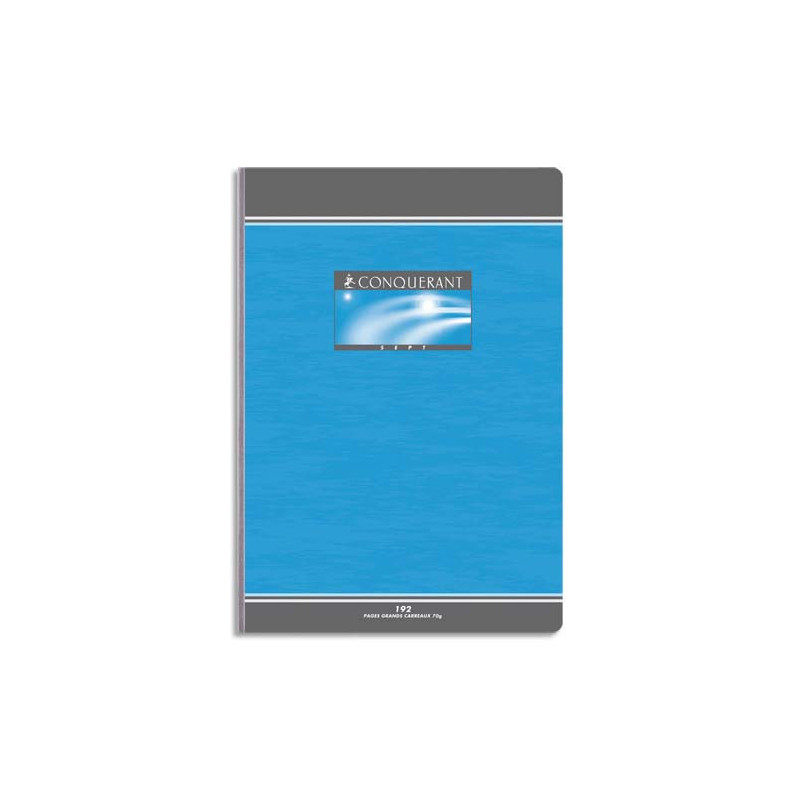 CONQUERANT C7 Cahier reliure brochure grand format 21x29,7cm 192 pages 70g petits carreaux 5x5