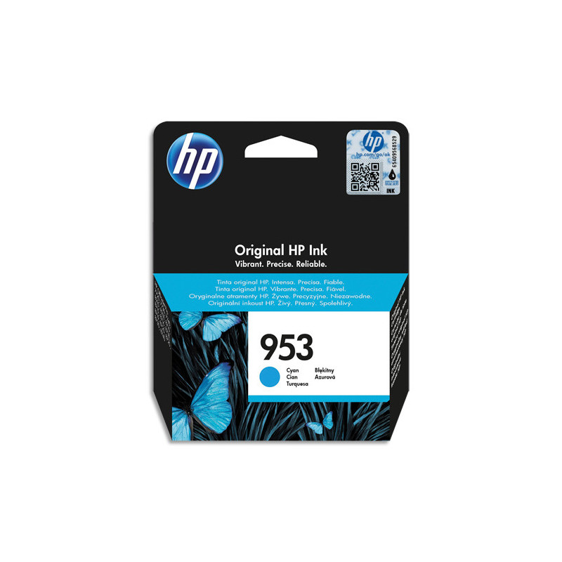 HP 953 Cartouche d'Encre Cyan Authentique (F6U12AE)