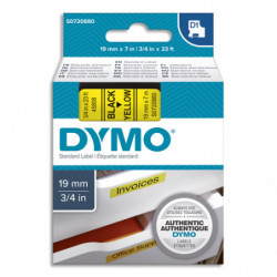 DYMO Ruban D1 Noir/Jaune 19MMX7M pour 1000/1000+/2000/3500/4500/5000/5529
