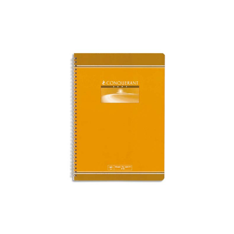CONQUERANT C7 Cahier reliure spirale 21x29,7 cm 100 pages 70g petits carreaux 5x5