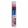 PILOT Set de 3 recharges pour roller FriXion Ball. Pointe moyenne 0,7 mm. Encre Rouge bordeaux