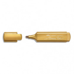 FABER CASTELL Surligneur Textliner 46 Métallique. Coloris or. Pointe biseautée