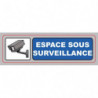 VISO Plaque de signalisation auto-adh en plastique couleur aluminium 17 x 5cm - Espace sous surveillance