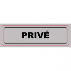 VISO Plaque de signalisation auto-adhésive en plastique couleur aluminium 17 x 5cm - Privé