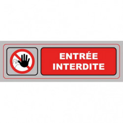 VISO Plaque de signalisation auto-adhésive en plastique couleur aluminium 17 x 5cm - Entrée interdite
