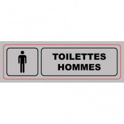 VISO Plaque de signalisation auto-adhésive en aluminium 17 x 5cm - Toilettes hommes