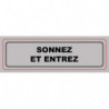 VISO Plaque de signalisation auto-adhésive en plastique couleur aluminium 17 x 5cm - Sonnez et entrez