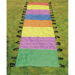 FIRST LOISIRS Parachute chenille en polyerster multicolore, L8 m x P1 m, 34 poignées, livré dans un sac