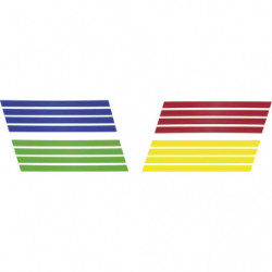 FIRST LOISIRS Lot de 16 bandes de marquage au sol assorties Rouge Bleu Vert Jaune, pvc souple, L1m x P5cm