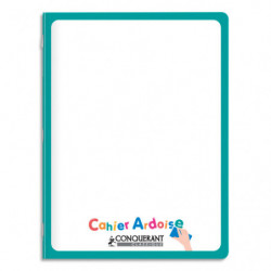 CONQUERANT 9 Cahier ardoise, agrafé, 17x22 cm, 48p 90g Seyès, couverture effaçable unie recto Seyès verso