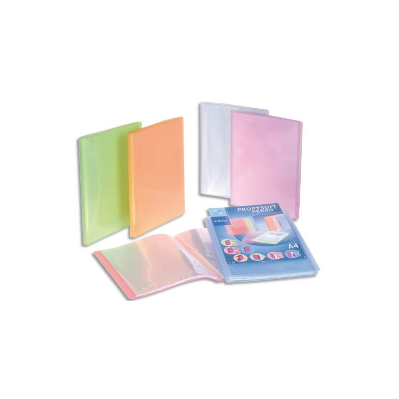 VIQUEL Protège-documents personnalisable 60 vues, 30 pochettes PROFYSOFT coloris assortis