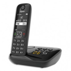 GIGASET Téléphone sans fil AS690A avec répondeur Noir AS690ANoir