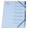 EXTENDOS Trieur 7 compartiments Bleu, en carte forte avec élastique de fermeture