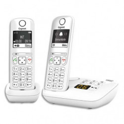 GIGASET Téléphone sans fil AS690A avec répondeur Duo Blanc AS690ADUOBLC