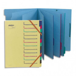 EXTENDOS Trieur 7 compartiments canari, en carte forte avec élastique de fermeture