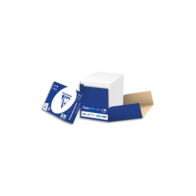 CLAIREFONTAINE Box de 2500 feuilles papier Blanc CLAIRALFA 80 grammes format A4 1981