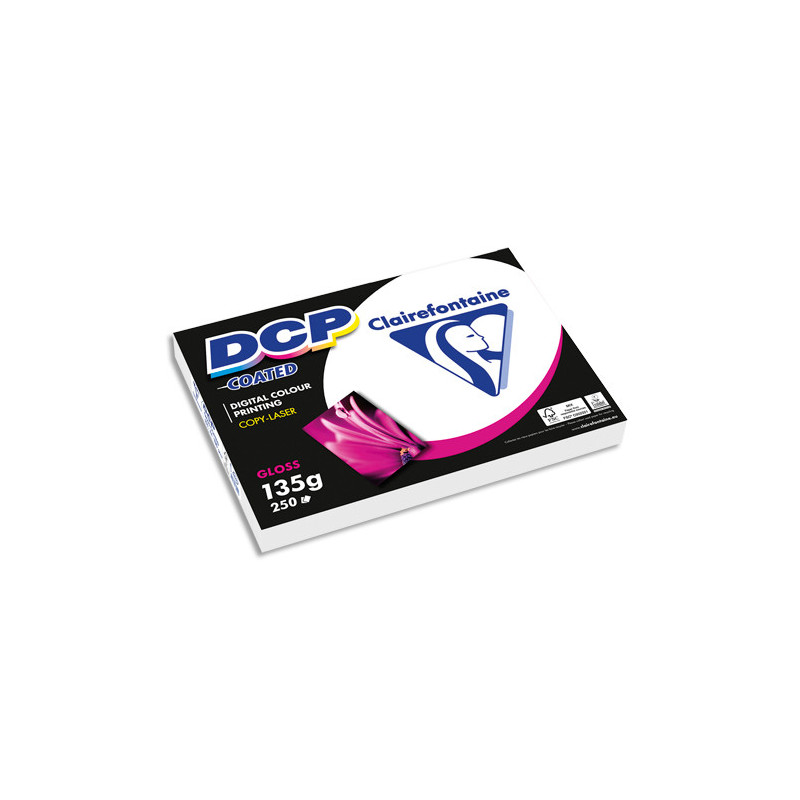 CLAIREFONTAINE Ramette 250 feuilles A4 135g DCP coated brillant 2 faces 6841