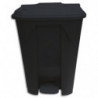 Collecteur à pédale noir en polyéthylène couvercle coloris aléatoire 80L - Dim. : L49,3 x H71 x P49,3