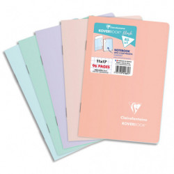CLAIREFONTAINE Cahier Koverbook BLUSH piqué PP bicolore opaque 11x17cm 96p Q.5x5 coloris assortis.