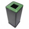 ALBA Poubelle de tri sélectif 50L en acier et ABS Vert, pour déchets alimentaires, Dim L31 x H73 x P31 cm