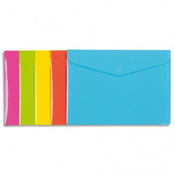 VIQUEL Chemise enveloppe HAPPY FLUO en polypropylène 2/10ème. Format 33,5 x 24 cm. Coloris assortis