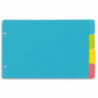 VIQUEL Jeu de 4 intercalaires polypro HAPPYFLUO A5 portrait (classeur à fiche). Coloris fluo multicolores