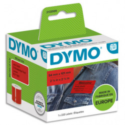 DYMO Rouleau de 220 étiquettes LabelWriter badges Noir/Rouge 101x54mm 2133399