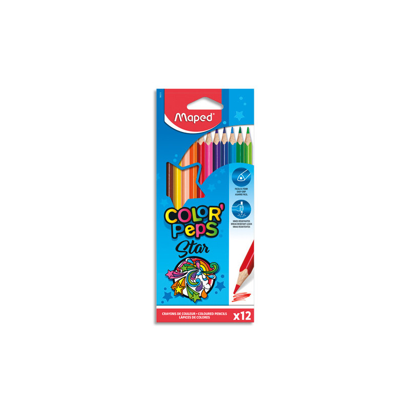 MAPED Color'Peps Cardboard Packs - 24 Crayons de couleur certifiés FSC