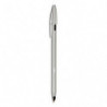 BIC Cristal Re'New Stylo-Bille Pointe Moyenne Corps Argenté + Cartouches d'Encre Rechargeables Noir x1+2