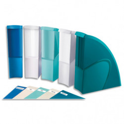 CEP Lot de 5 porte-revues RIVIERA en polystyrène. Dimensions H31 x P27 cm, dos 8,5 cm. Coloris assortis
