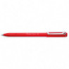 PENTEL Stylo bille à capuchon iZee 1 mm Rouge à faible viscosité. Clip métal, zone alvéolée, rechargeable